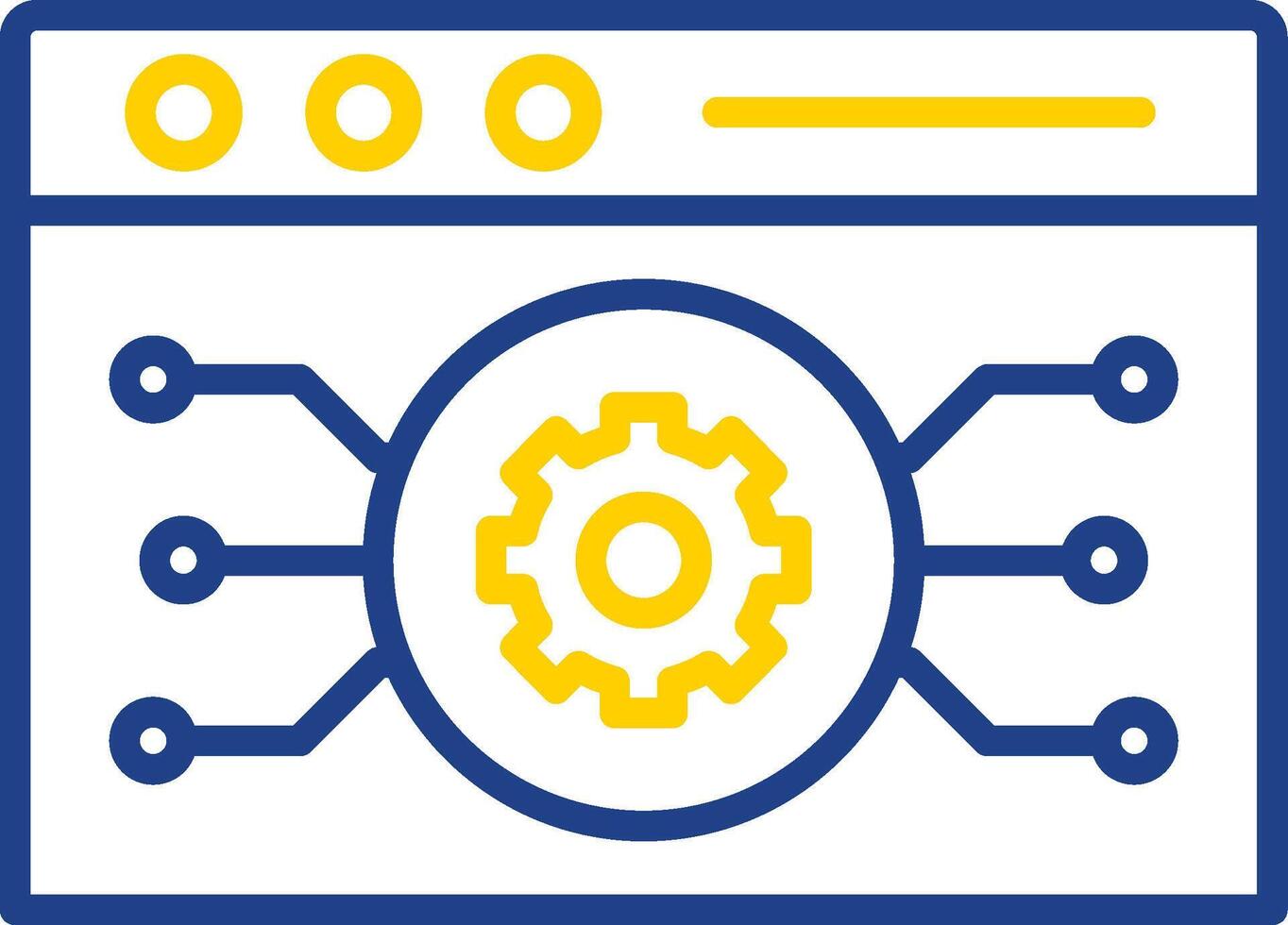 Website Algorithm Line Two Colour Icon Design vector