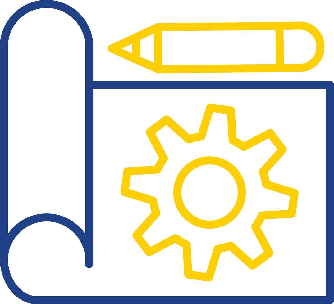 Prototyping Line Two Colour Icon Design vector