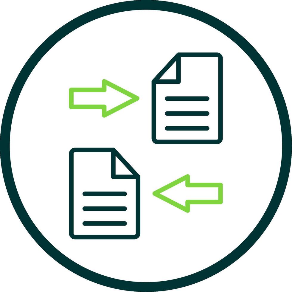 File Sharing Line Circle Icon Design vector