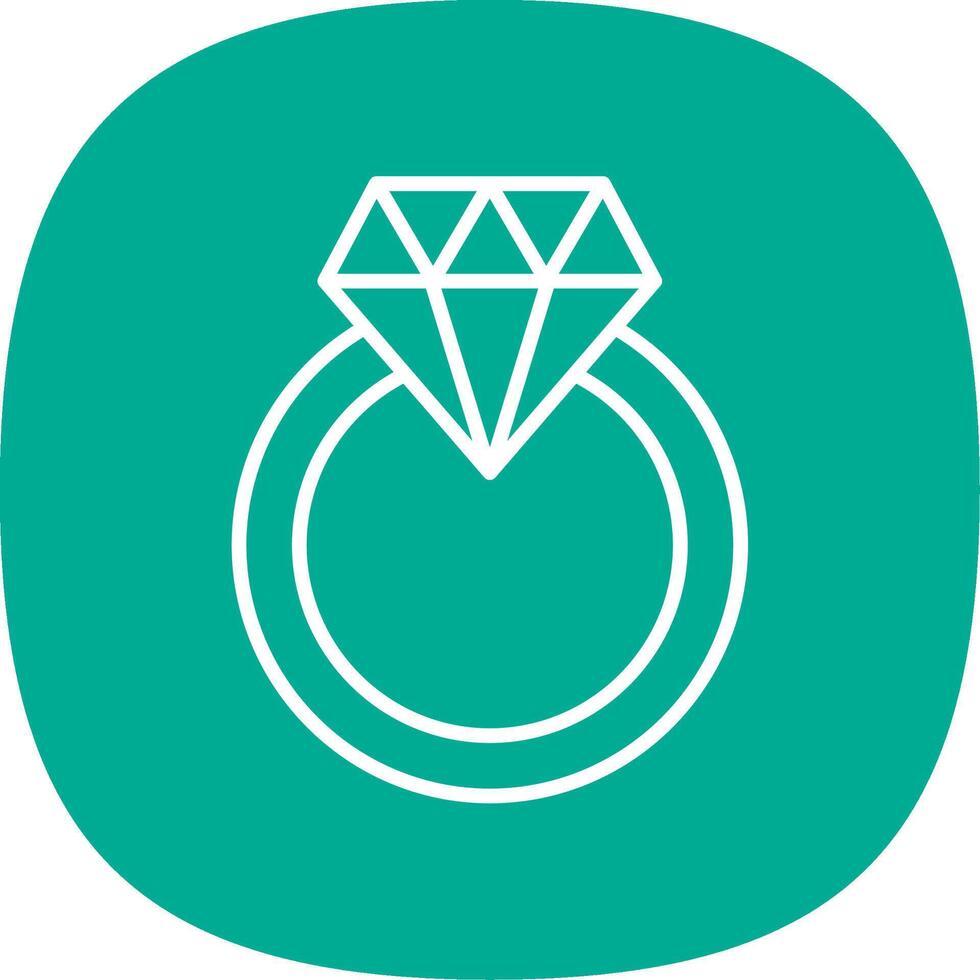 diamante anillo línea curva icono diseño vector