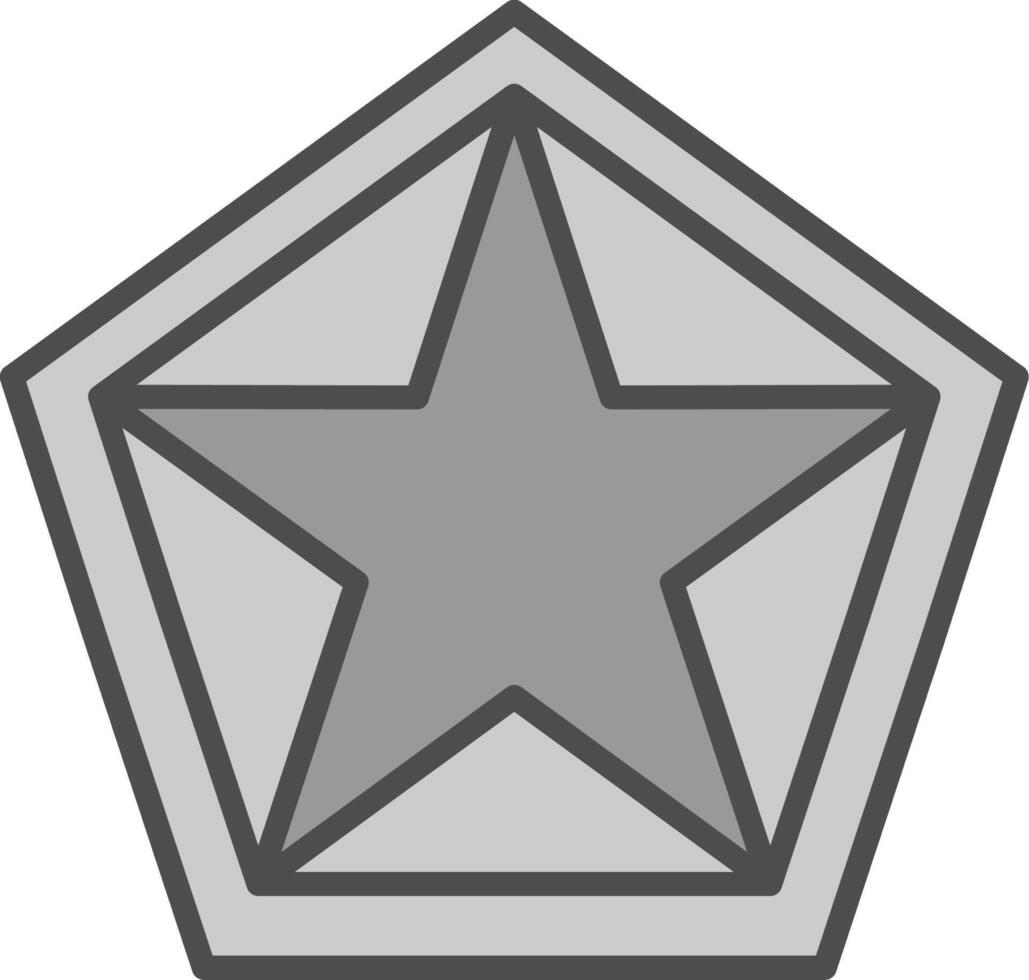 Star Pentagon Line Filled Greyscale Icon Design vector