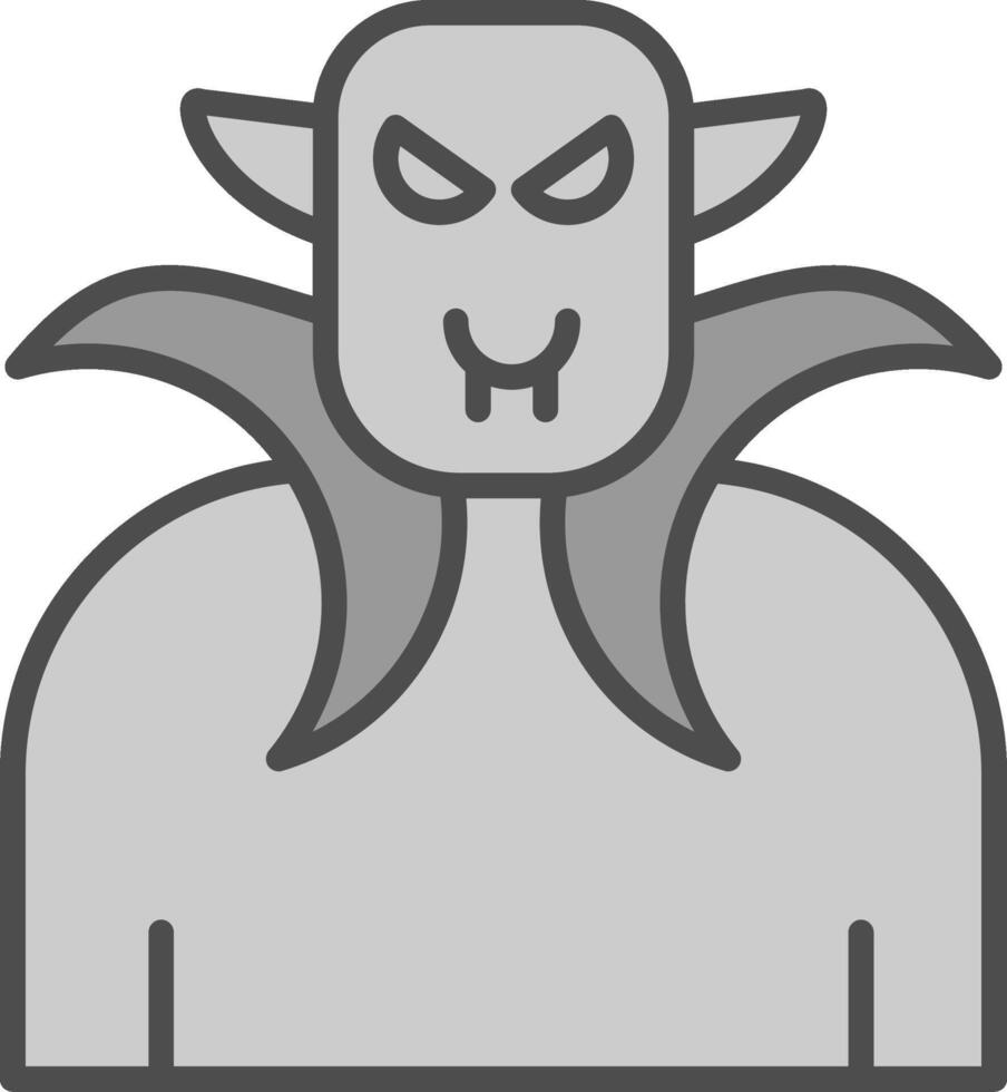 Dracula Line Filled Greyscale Icon Design vector