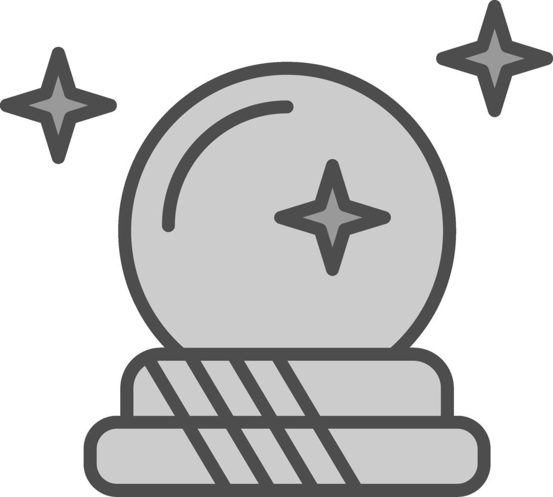 magia pelota línea lleno escala de grises icono diseño vector