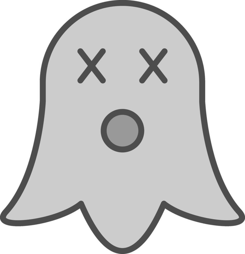 Ghost Line Filled Greyscale Icon Design vector