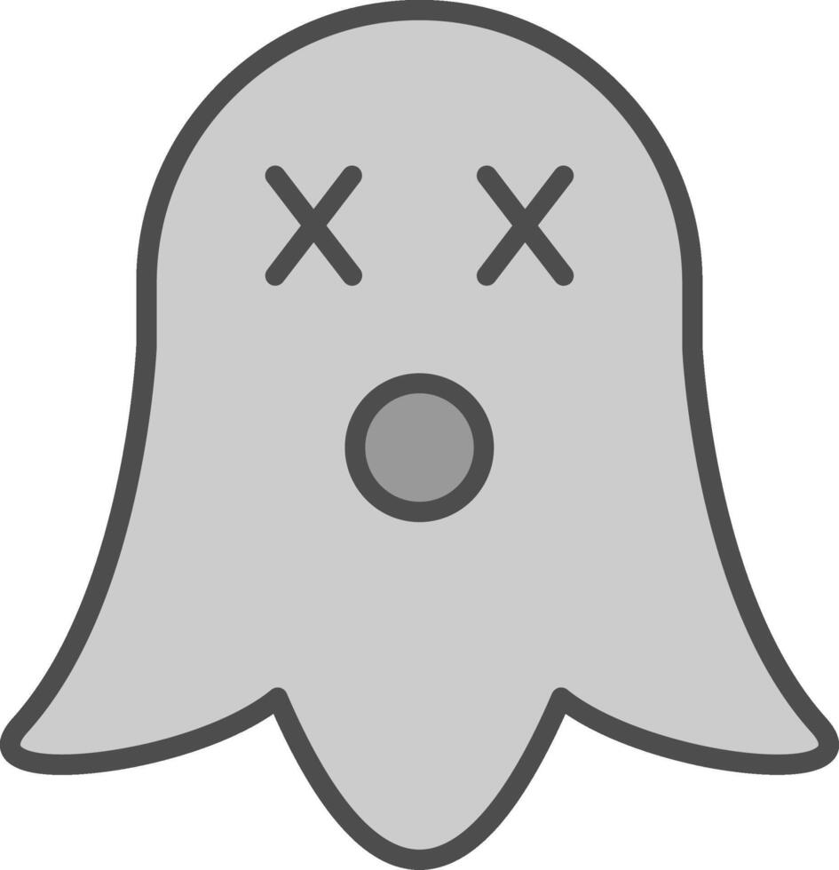 Ghost Line Filled Greyscale Icon Design vector