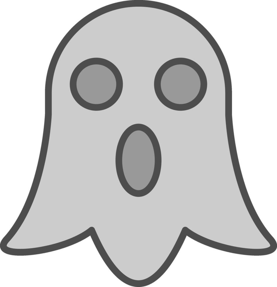 Ghost Line Filled Greyscale Icon Design vector