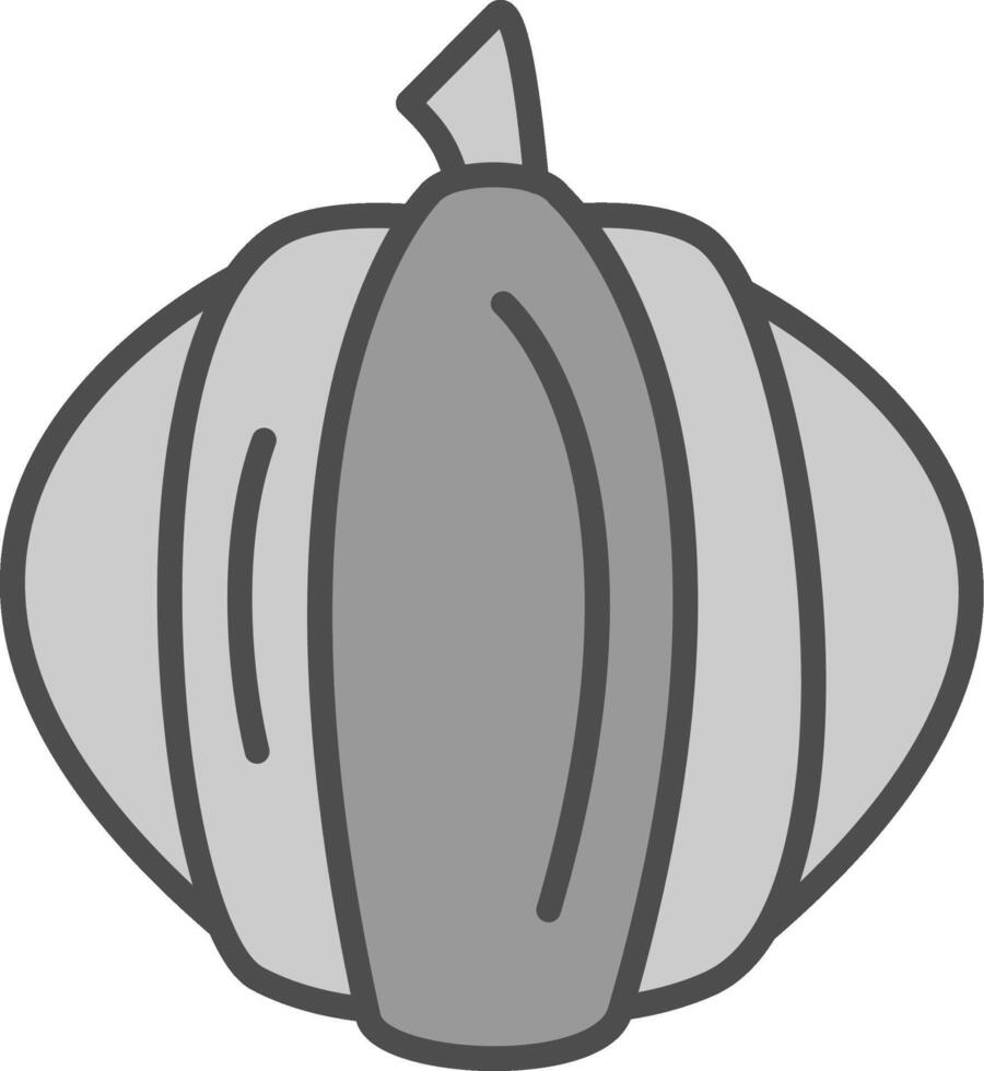 Pumpkin Line Filled Greyscale Icon Design vector