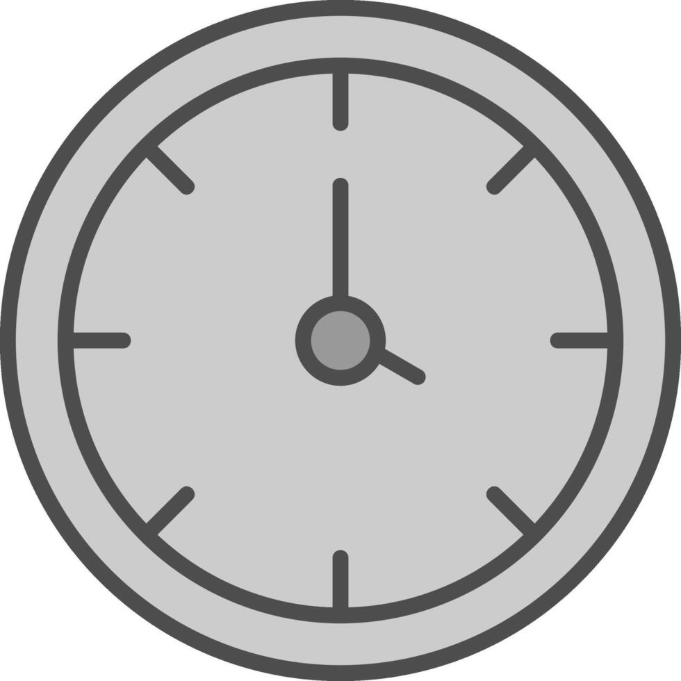 Clock Line Filled Greyscale Icon Design vector