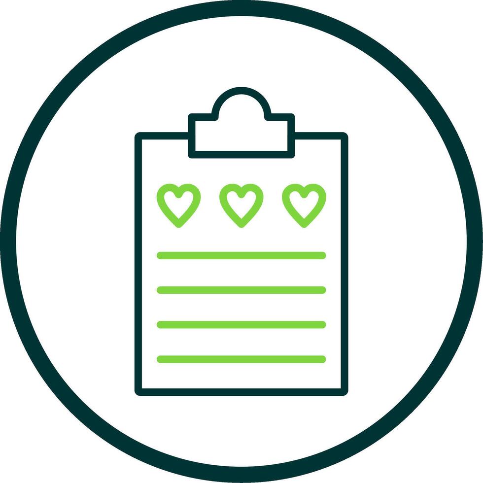 Wish List Line Circle Icon Design vector
