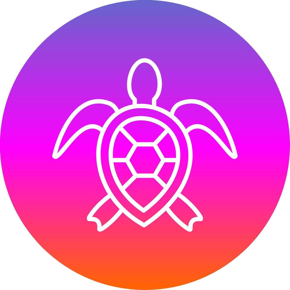 mar Tortuga línea degradado circulo icono vector