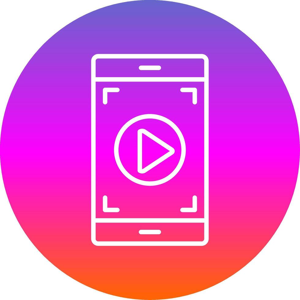 Smartphone Line Gradient Circle Icon vector