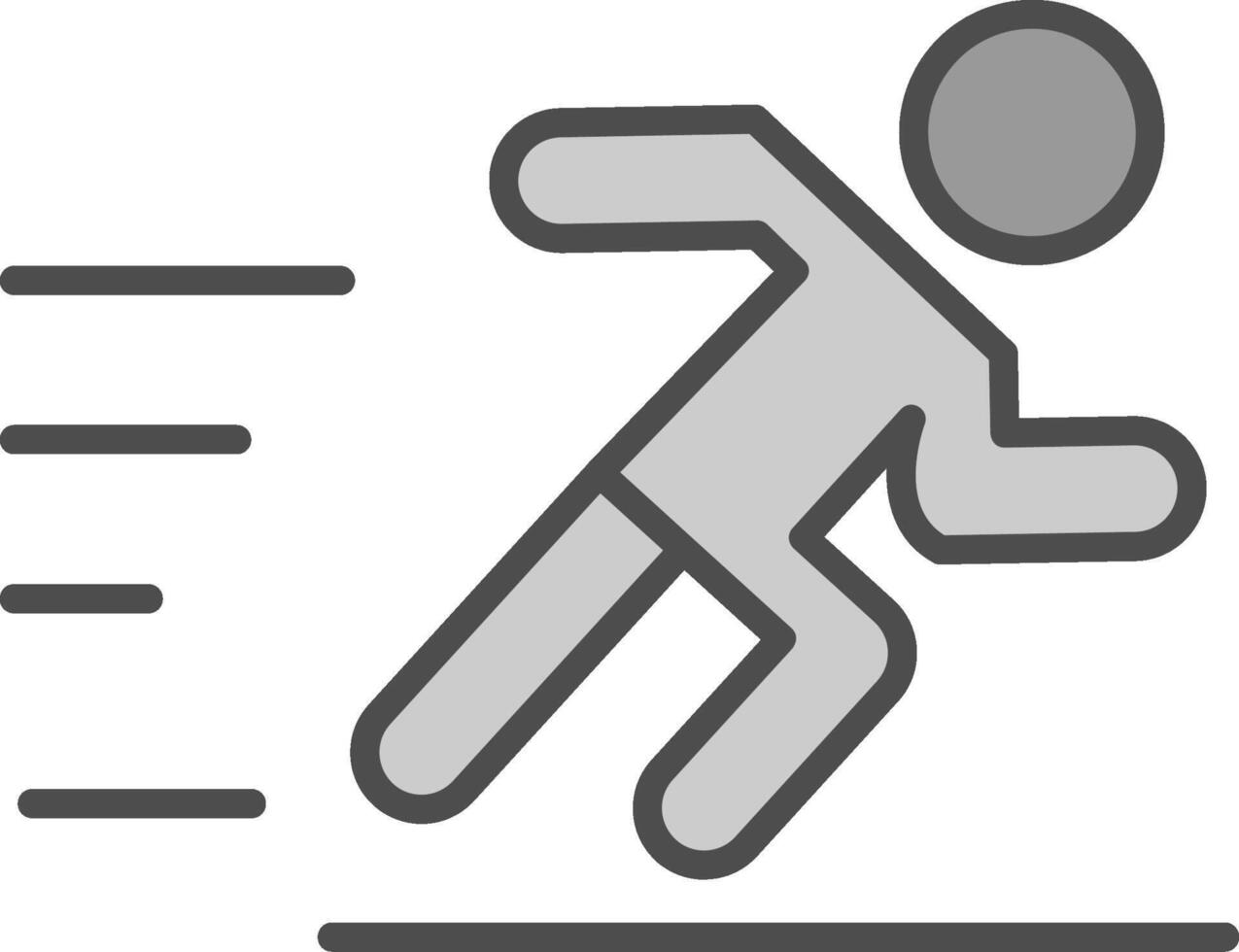 Jogging Line Filled Greyscale Icon Design vector