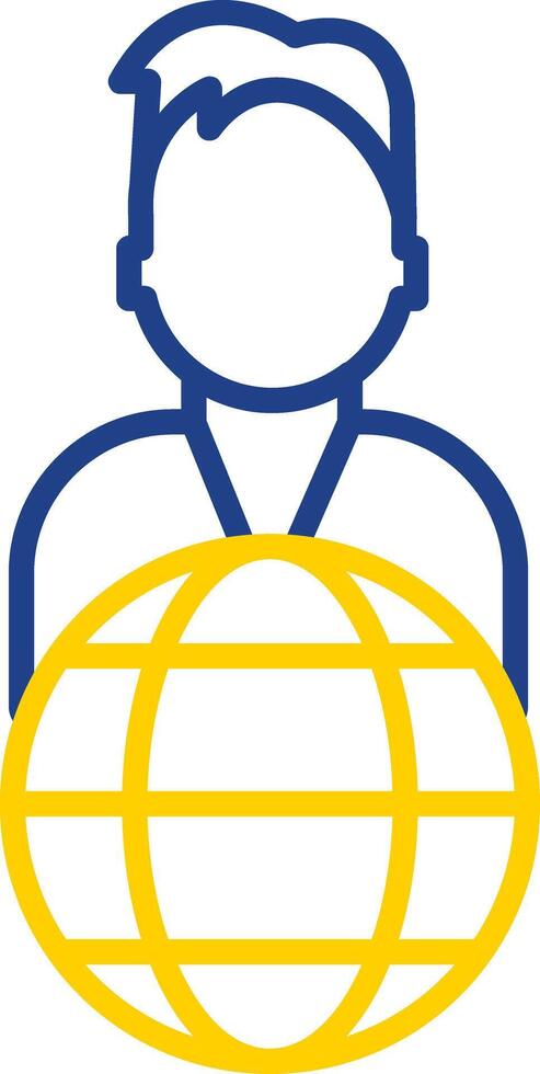 Global Leader Line Two Colour Icon Design vector