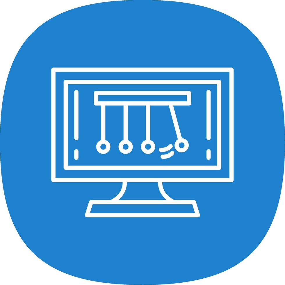Newtons Cradle Line Curve Icon Design vector