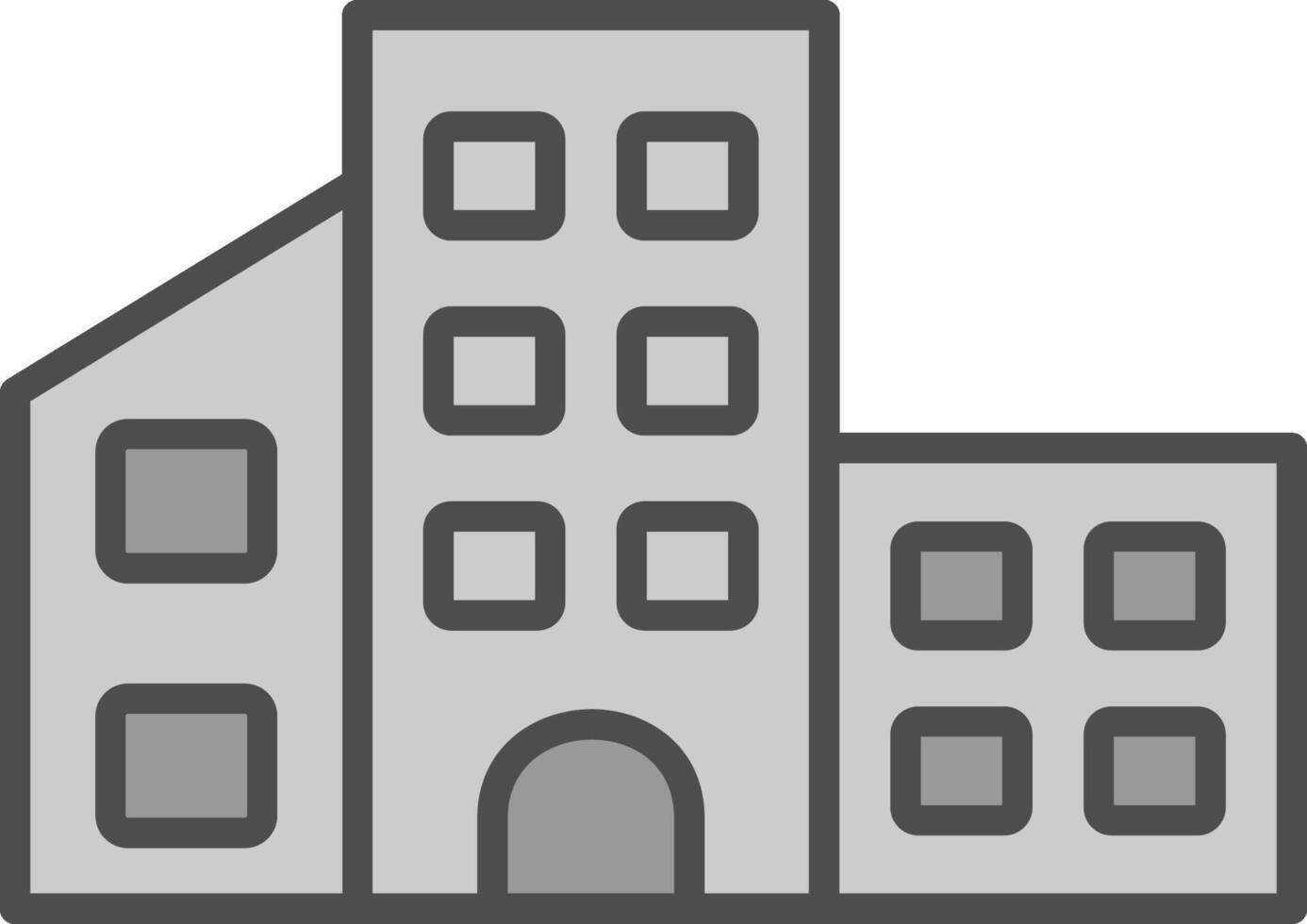 Building Line Filled Greyscale Icon Design vector