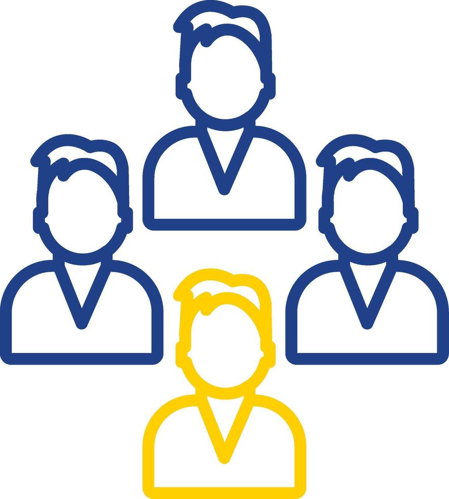 Team Line Two Colour Multi Circle Line Two Colour Icon Design vector