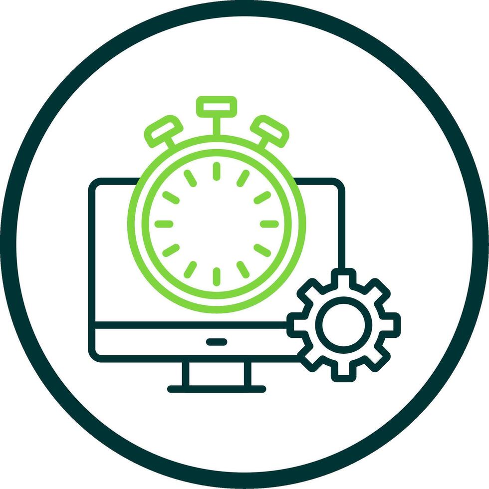 Fast Processing Line Circle Icon Design vector