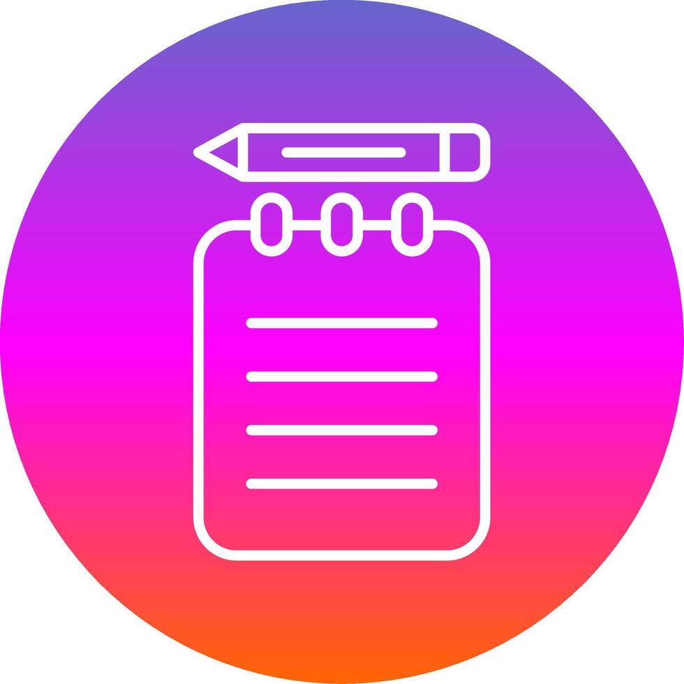 Notepad Line Gradient Circle Icon vector