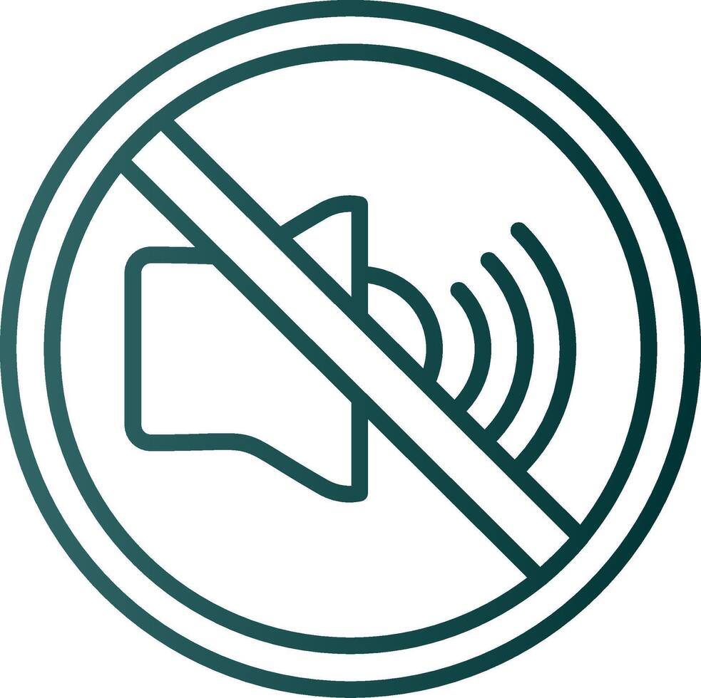 No Sound Line Gradient Icon vector