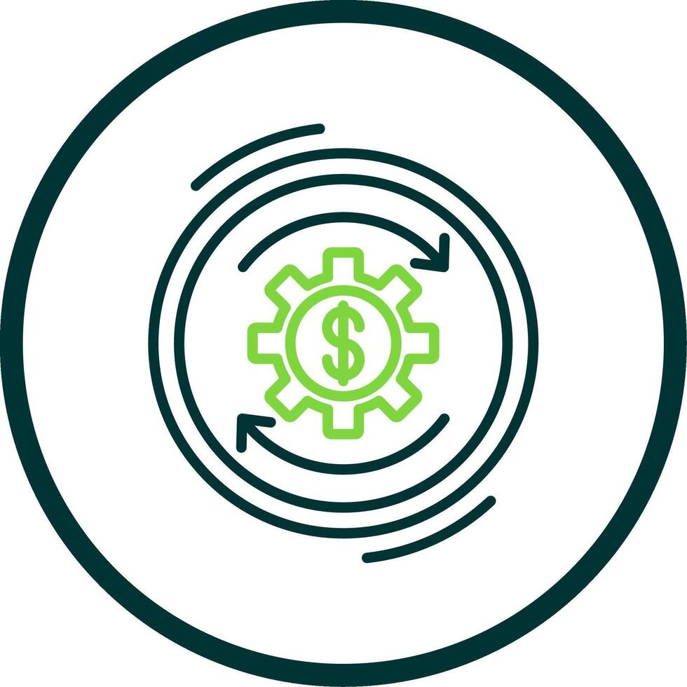 Return On Investment Line Circle Icon Design vector
