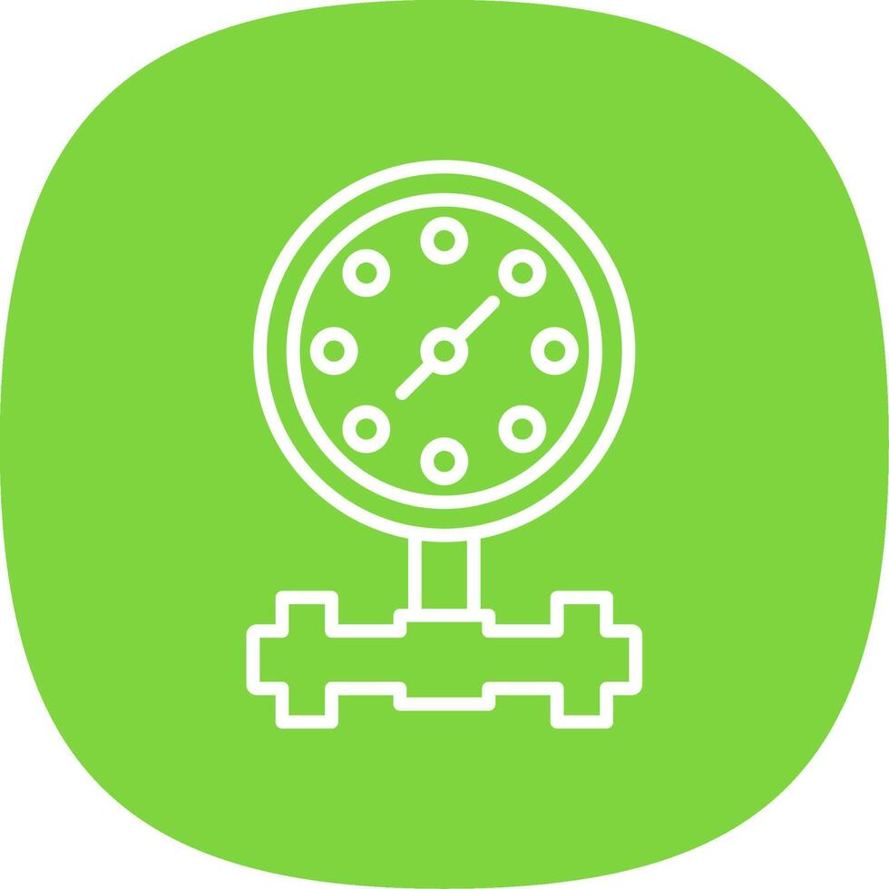 Pressure Gauge Line Curve Icon Design vector