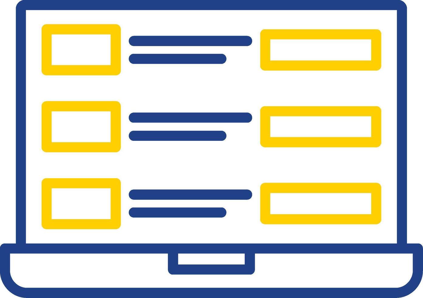 Laptop DAta Line Two Colour Icon Design vector