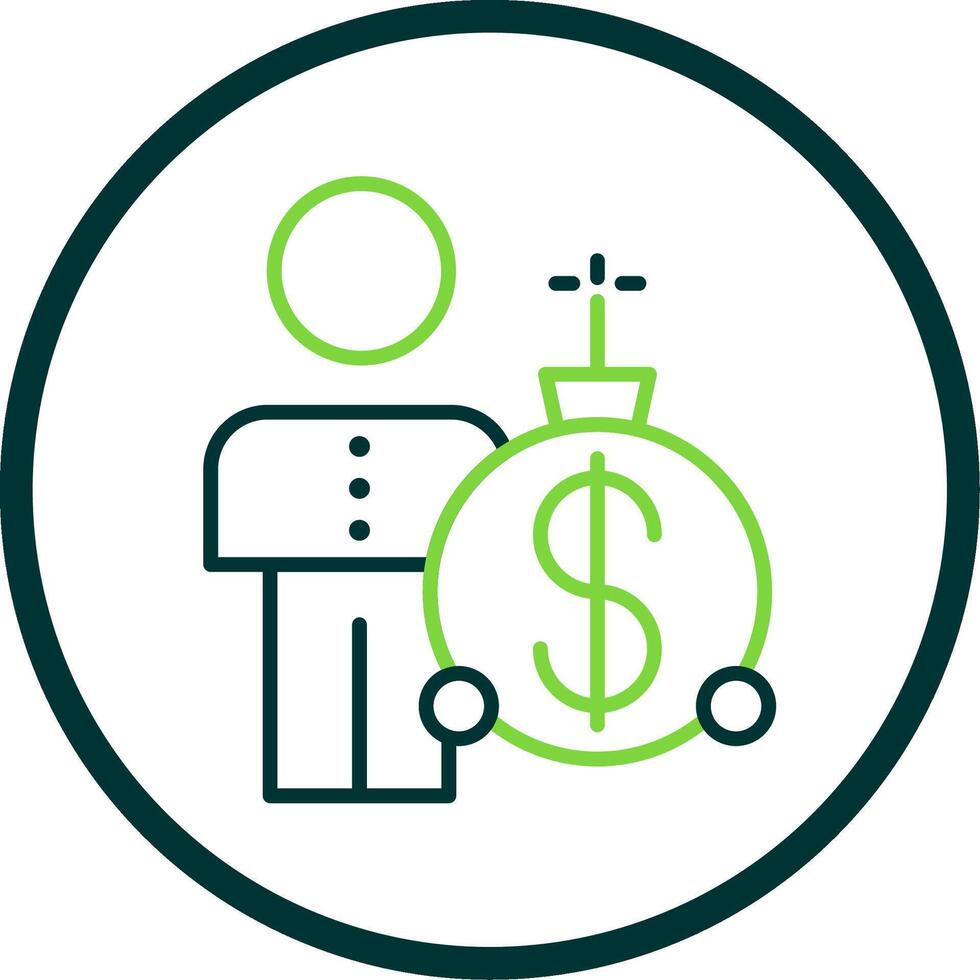 Debt Problems Line Circle Icon Design vector