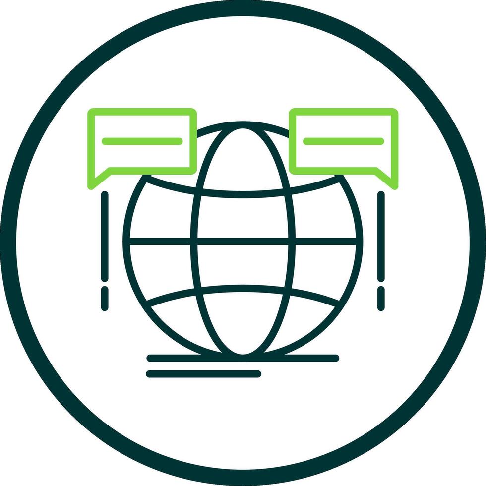 Global Forum Line Circle Icon Design vector
