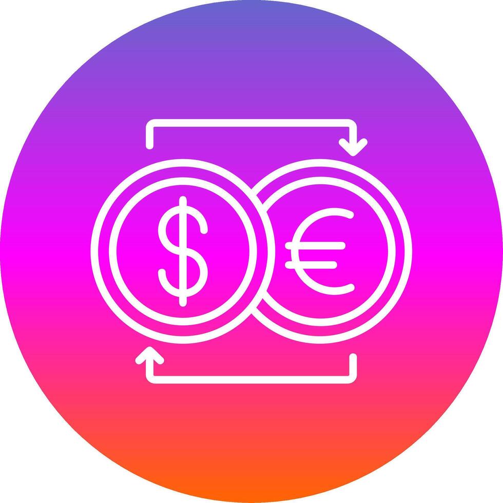 Currency Exchnage Line Gradient Circle Icon vector