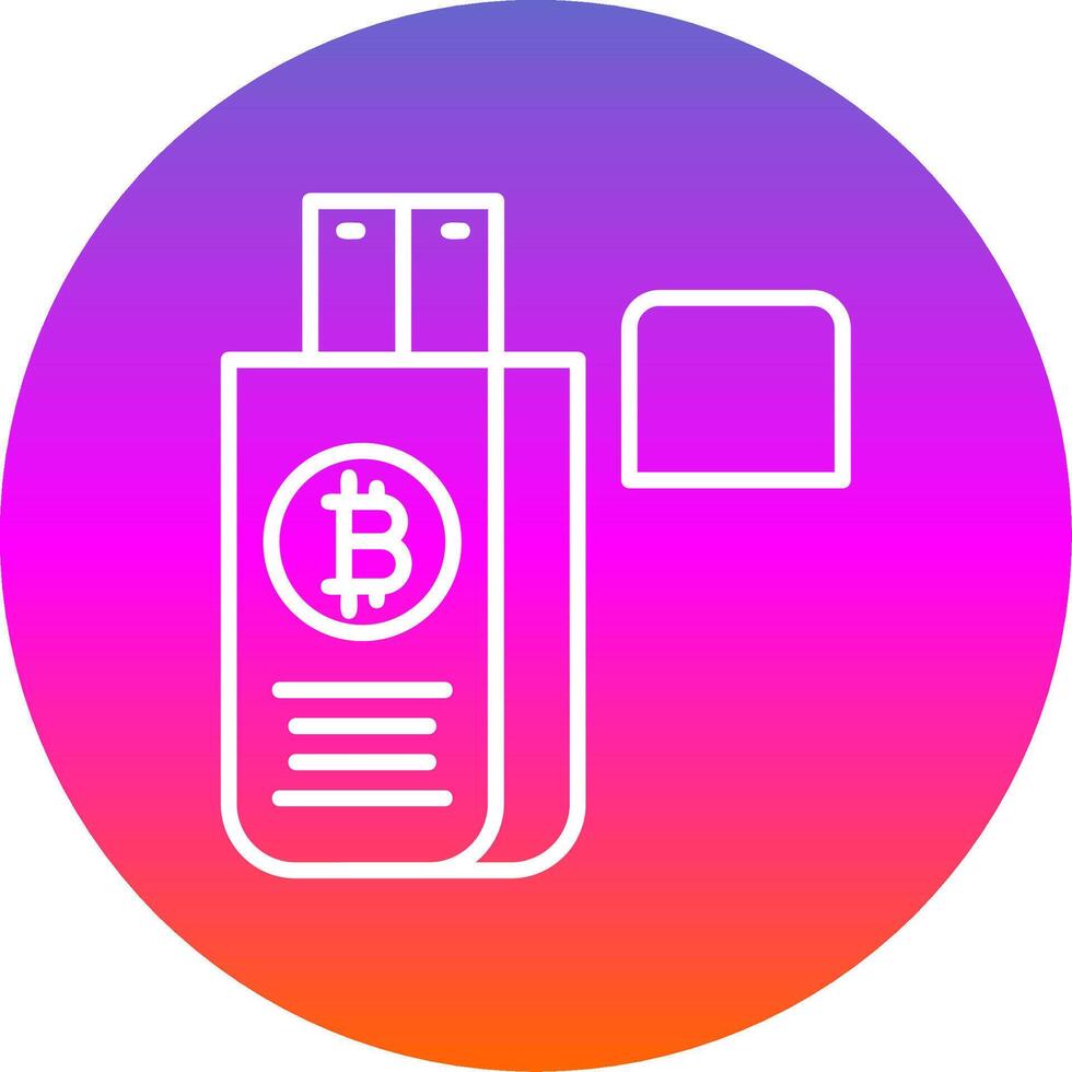 Bitcoin Drive Line Gradient Circle Icon vector