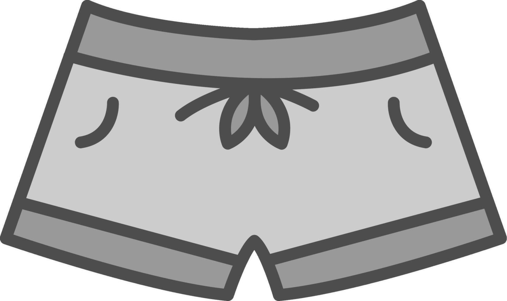 nadar pantalones cortos línea lleno escala de grises icono diseño vector