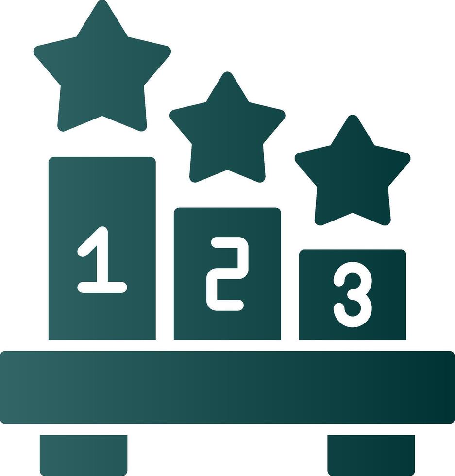 Number Glyph Gradient Icon vector