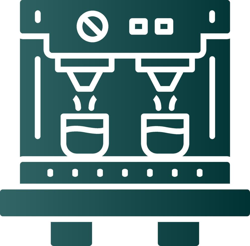 icono de gradiente de glifo de máquina de café vector