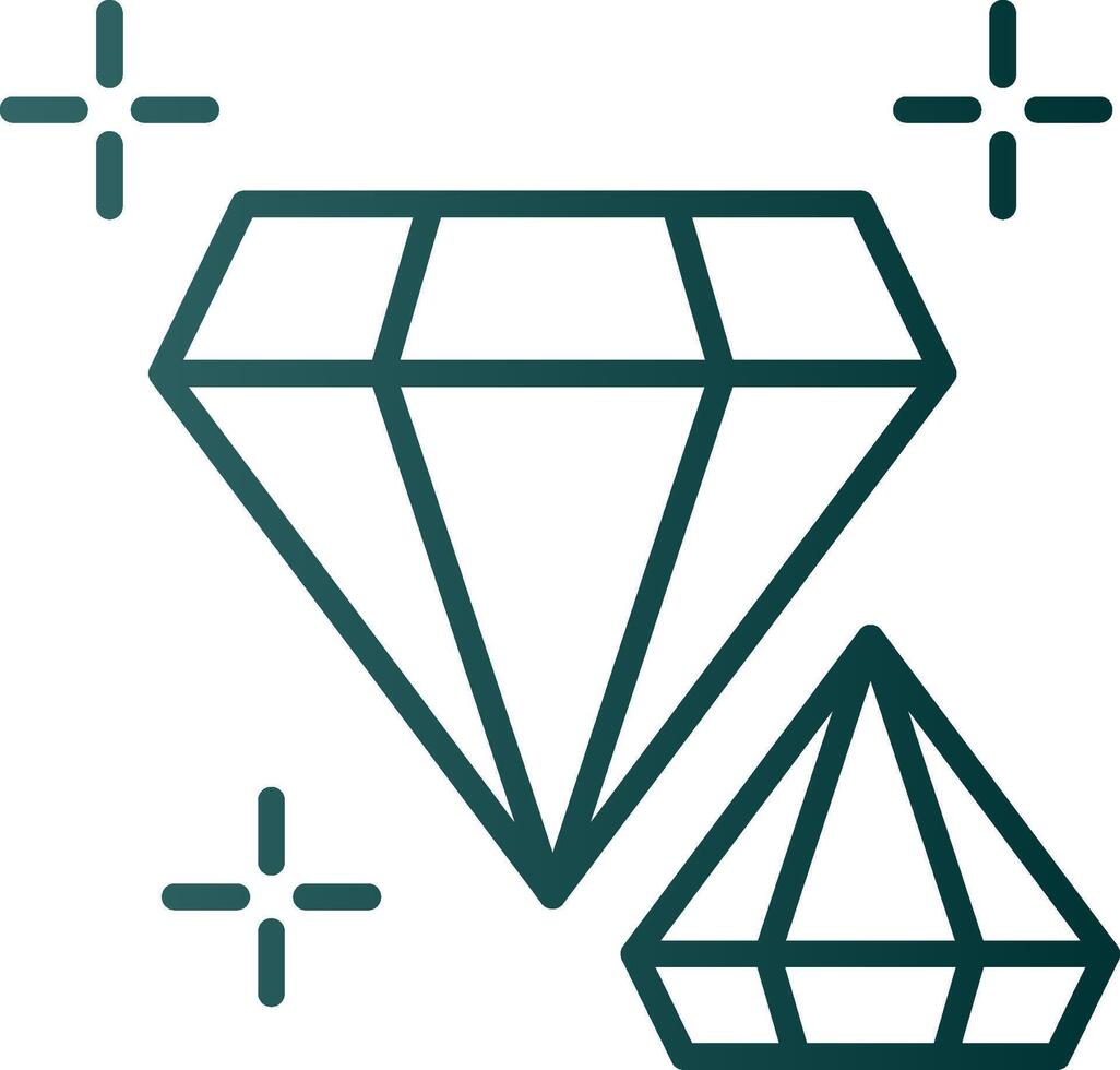icono de degradado de línea de diamante vector