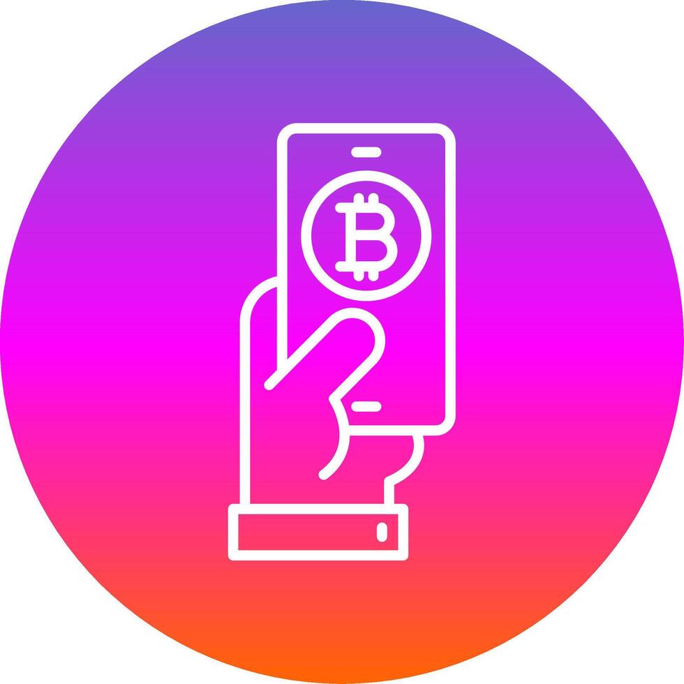 Pay Bitcoin Line Gradient Circle Icon vector