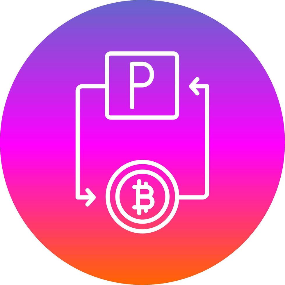 Bitcoin Paypal Line Gradient Circle Icon vector