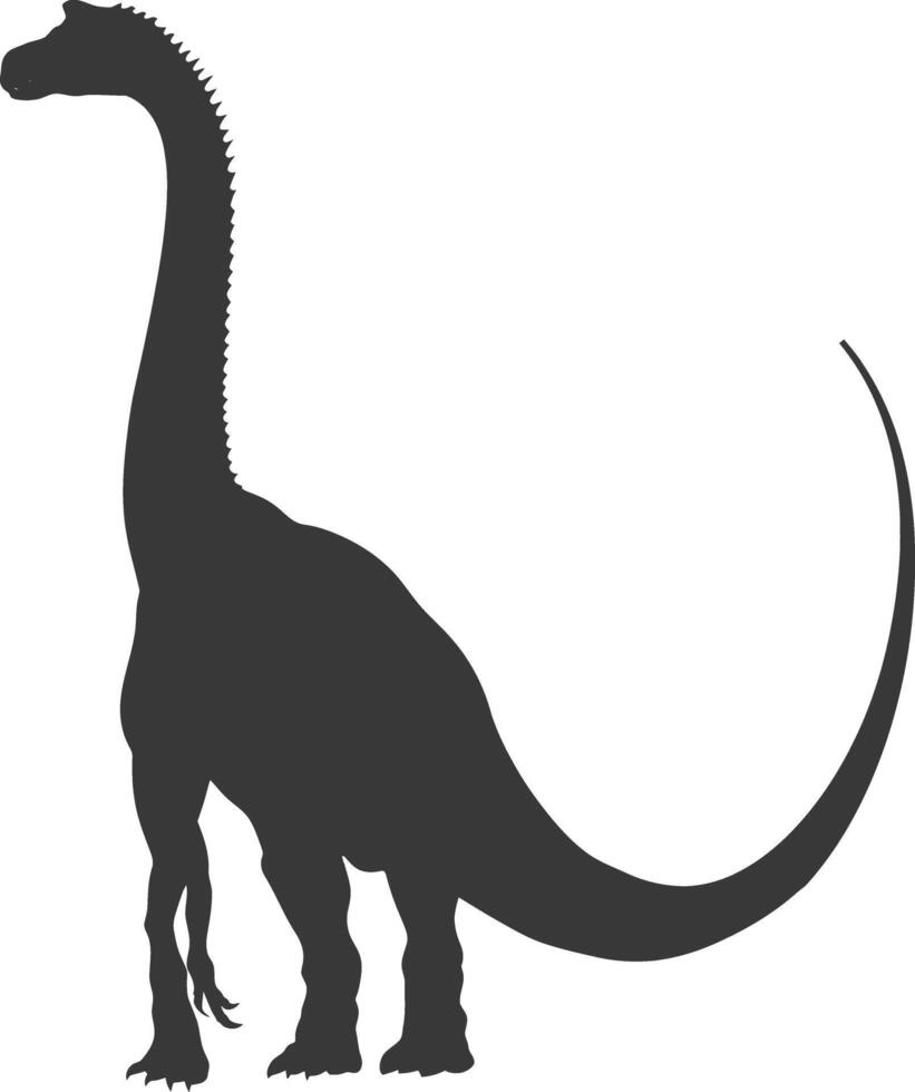 silueta prehistórico dinosaurio animal negro color solamente vector