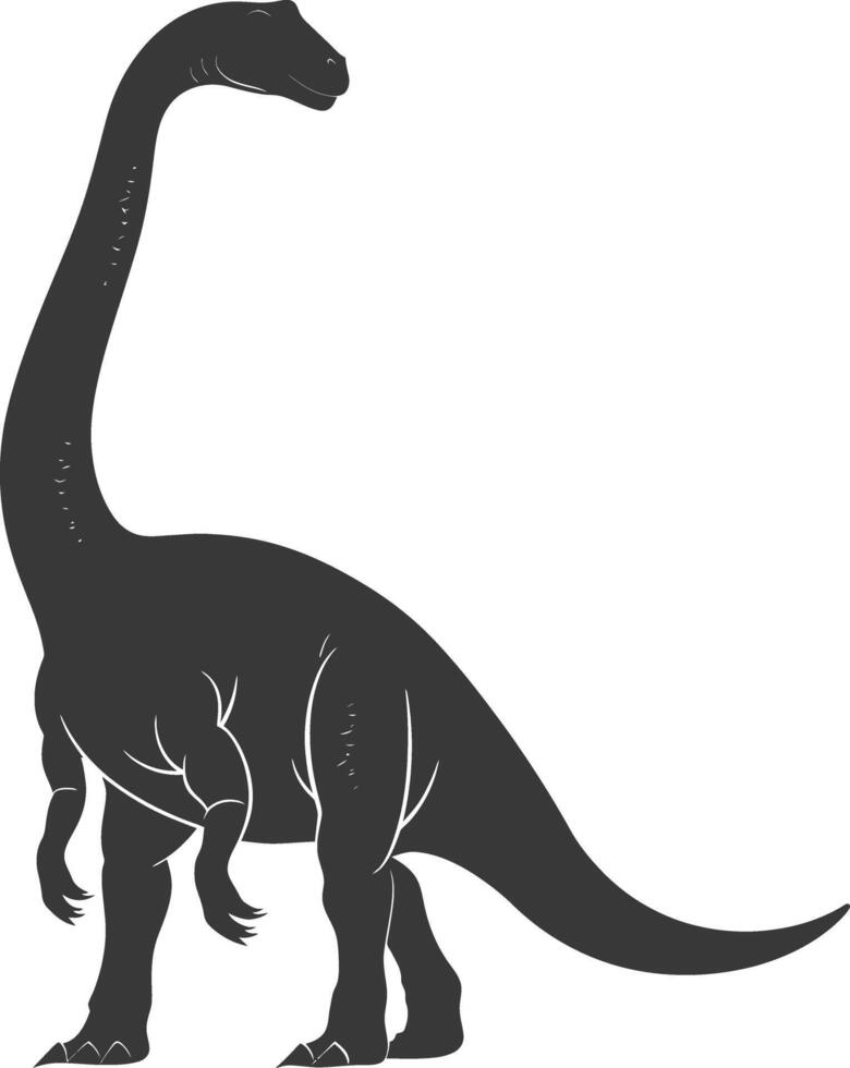 Silhouette Prehistoric Dinosaur animal black color only vector
