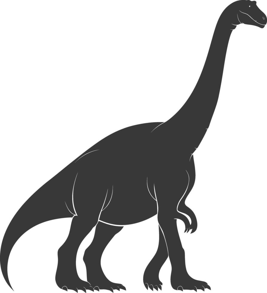 silueta prehistórico dinosaurio animal negro color solamente vector