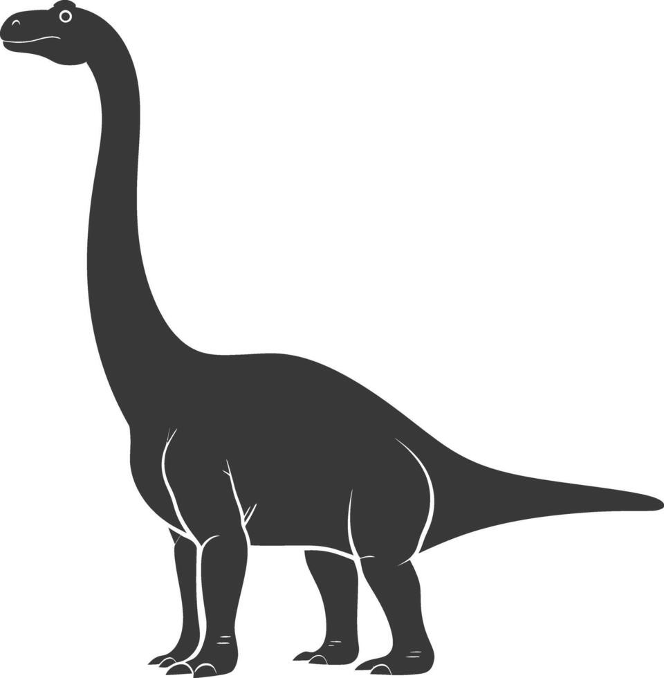 silueta prehistórico dinosaurio animal negro color solamente vector