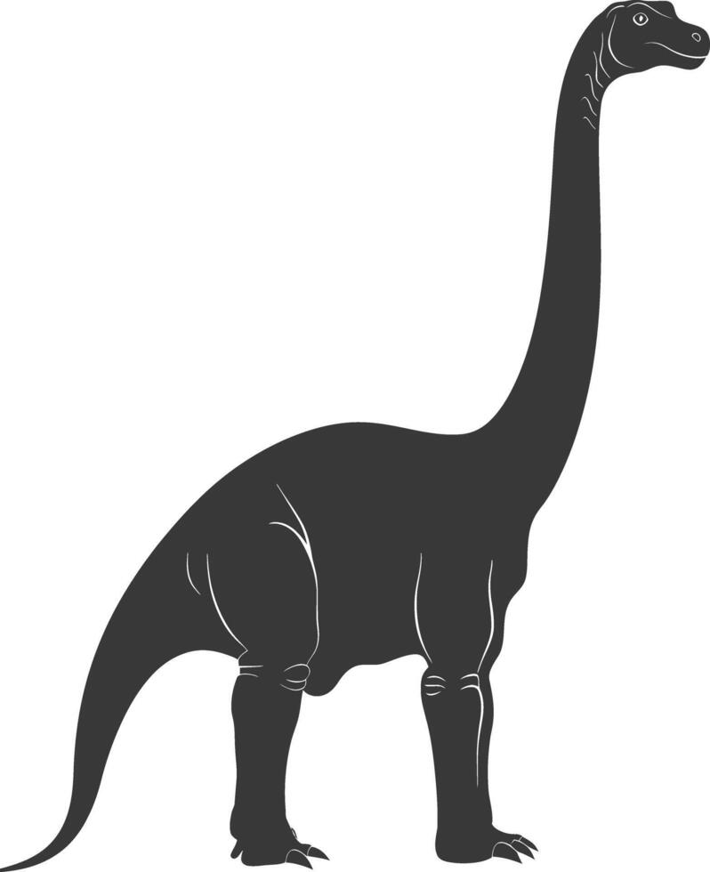 Silhouette Prehistoric Dinosaur animal black color only vector