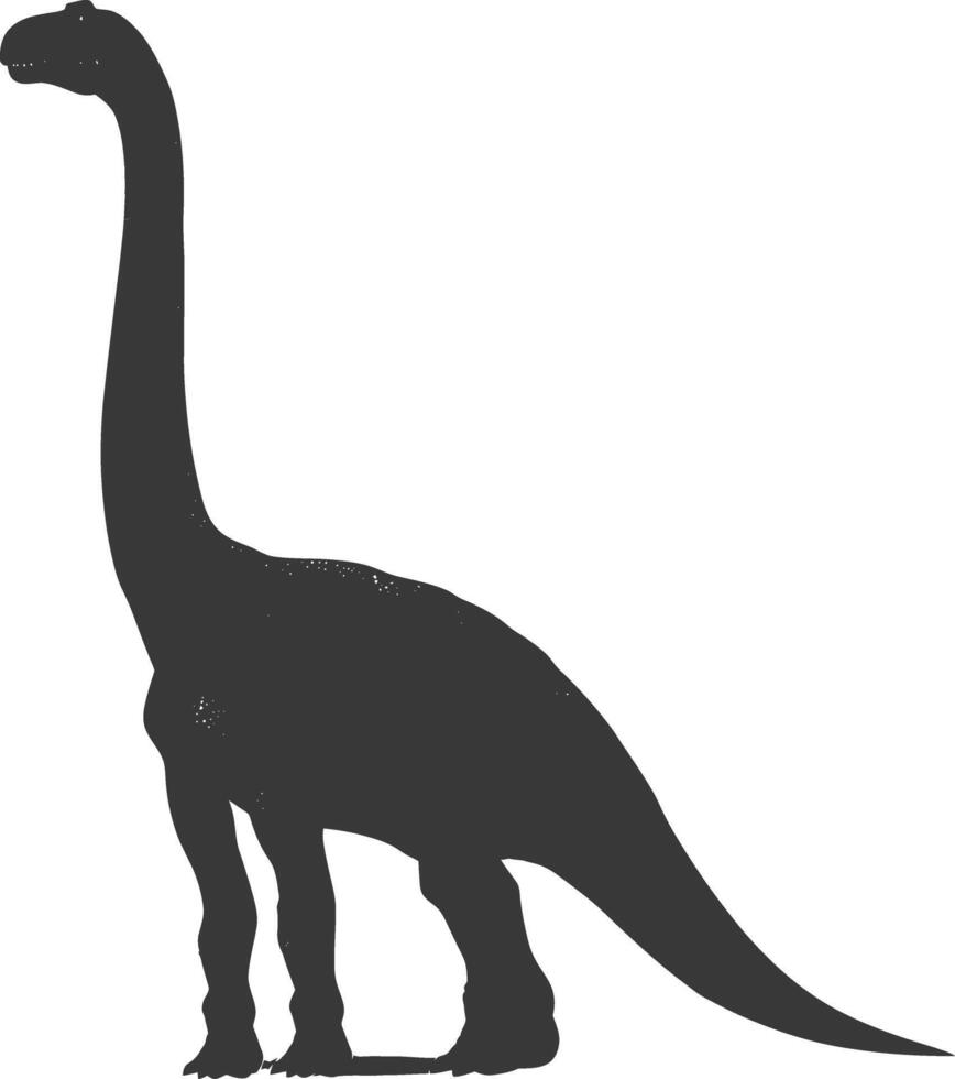 Silhouette Prehistoric Dinosaur animal black color only vector