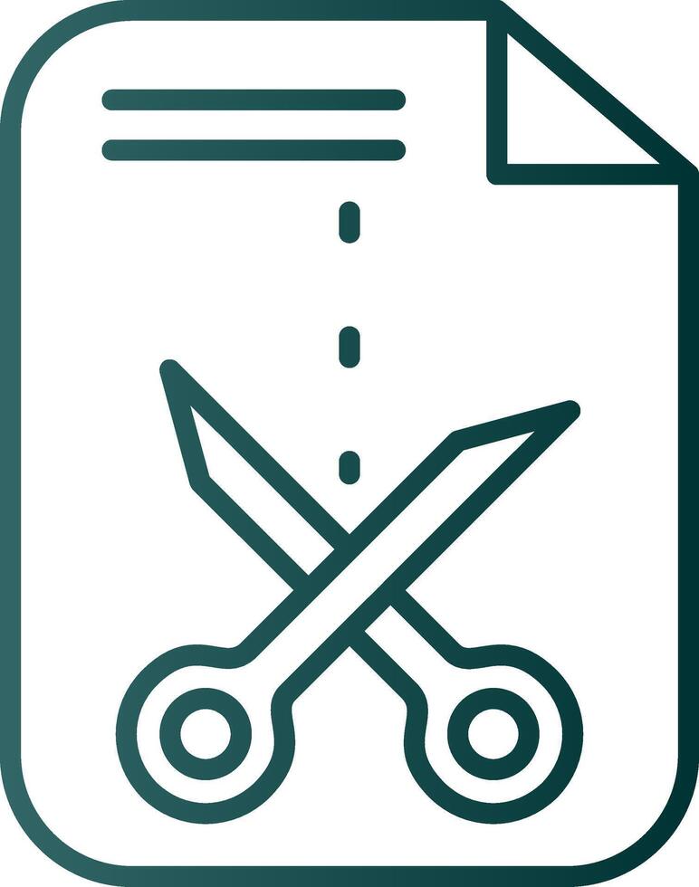 Cutting Line Gradient Icon vector