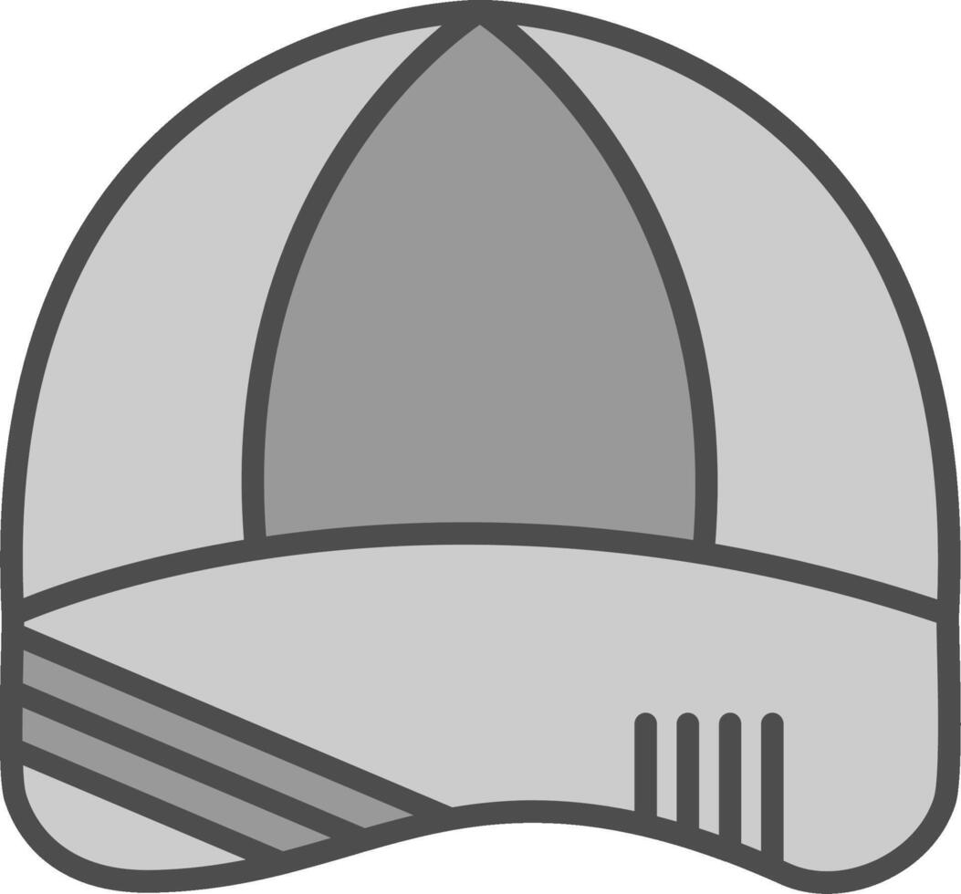 Cap Line Filled Greyscale Icon Design vector