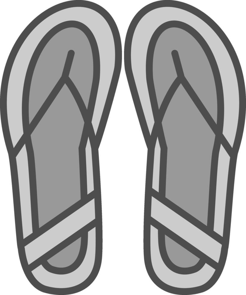 Slippers Line Filled Greyscale Icon Design vector