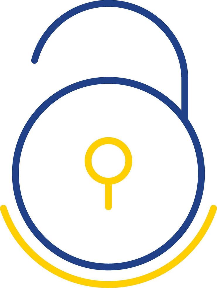 Unlock Line Two Colour Icon Design vector
