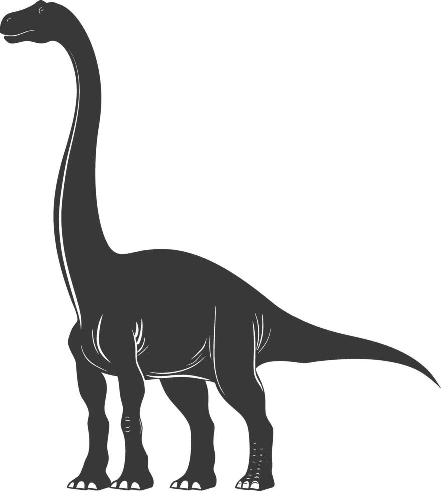 Silhouette Prehistoric Dinosaur animal black color only vector