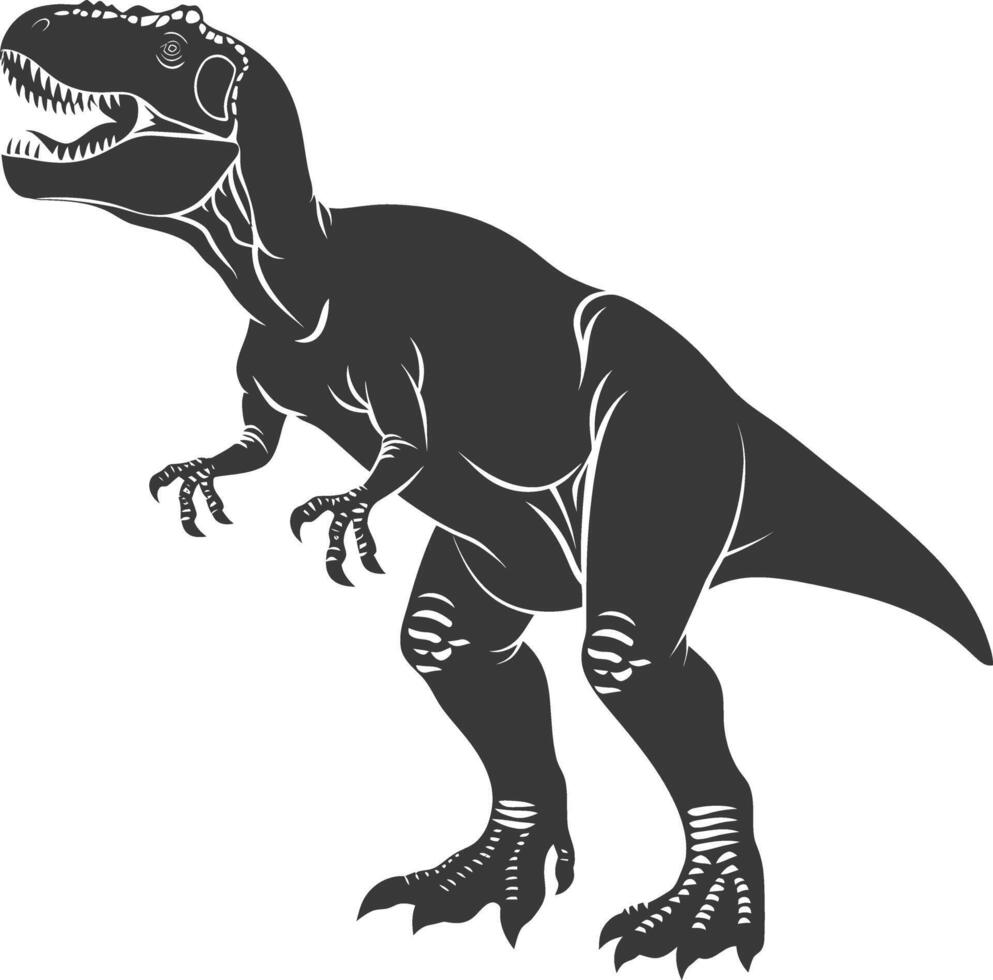 silueta prehistórico dinosaurio animal negro color solamente vector