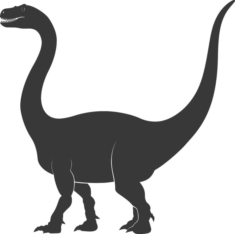 Silhouette Prehistoric Dinosaur animal black color only vector