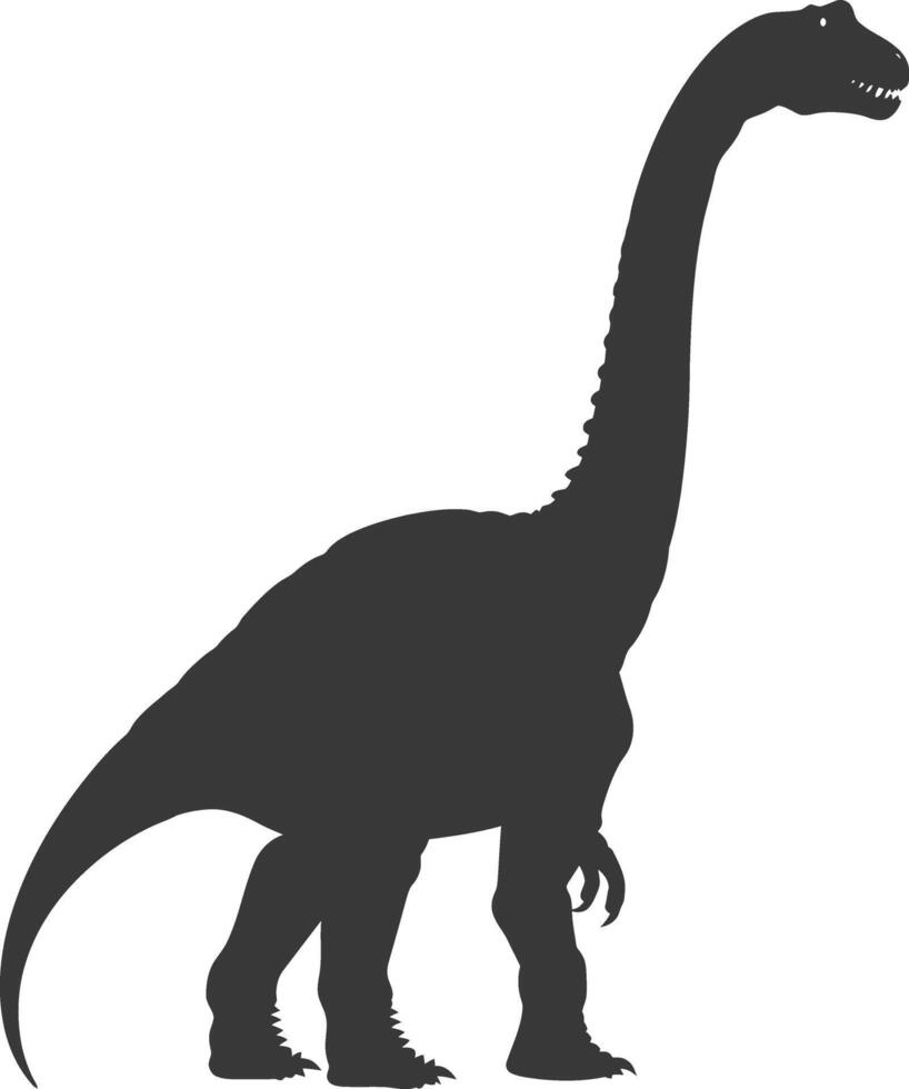 Silhouette Prehistoric Dinosaur animal black color only vector